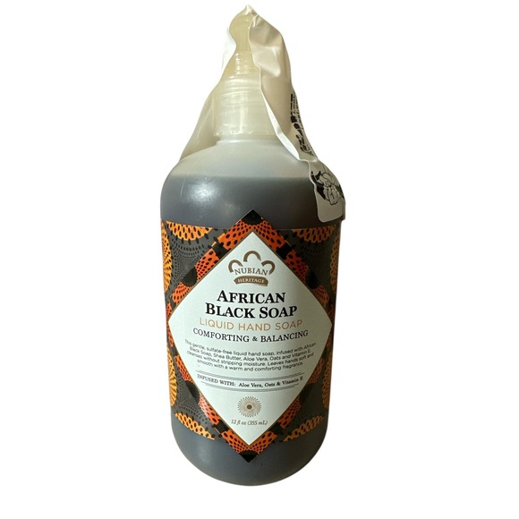 Nubian Heritage African Black Soap Liquid Hand Soap 12 fl oz / 355 ml NEW Sealed - Picture 1 of 2